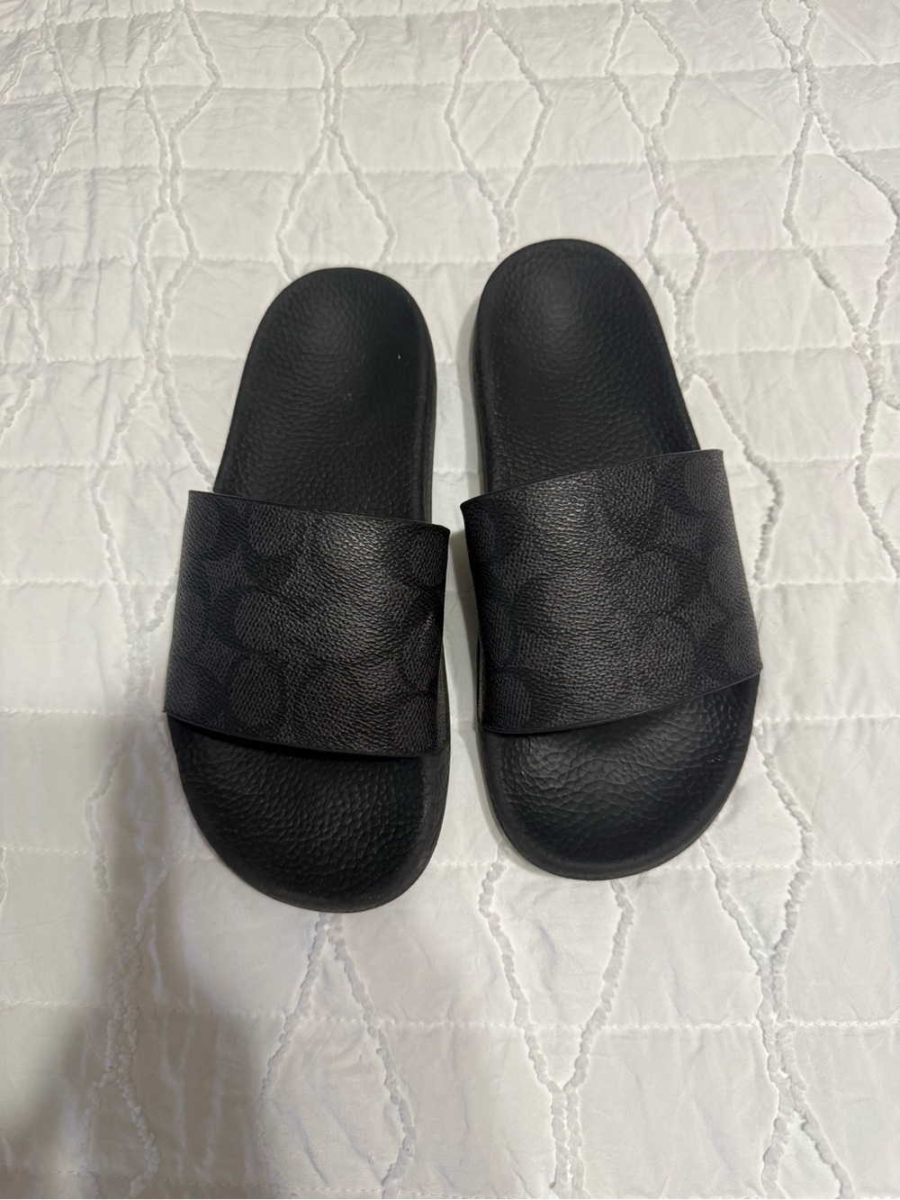 Coach black slide sandals